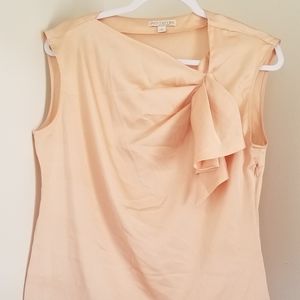 Silky sleeveless blush blouse
